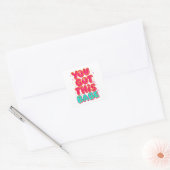 "Je Krijgt Dit Schatje" Roze Glitter Typografie Vierkante Sticker (Envelop)