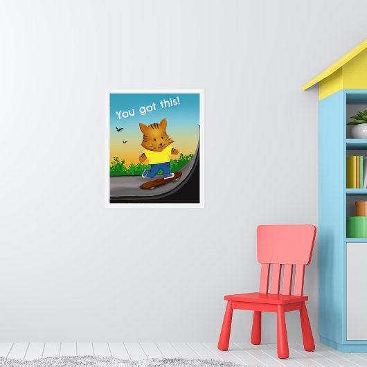 Je Krijgt Dit Tiger Skateboard Poster (Kinderkamer 1)