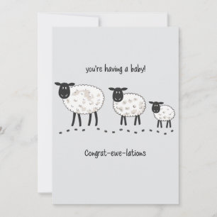 Je Krijgt Een Baby Gefeli- Schaap- Taties Zwanger Feestdagenkaart
