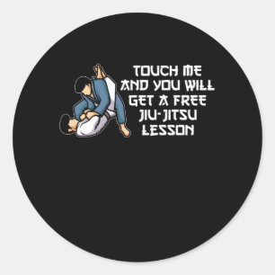 je krijgt een gratis jiu-jitsu les ronde sticker
