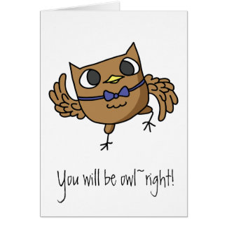 Je krijgt een Owl~right Owl Puns Card