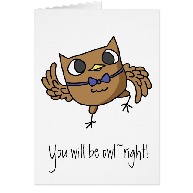Je krijgt een Owl~right Owl Puns Card (Voorkant)