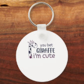 Je krijgt Giraffe ik ben Cute. Sleutelhanger (Voorkant)