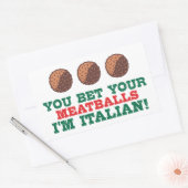 Je krijgt je ballen, ik ben Italiaans. Rechthoekige Sticker (Envelop)