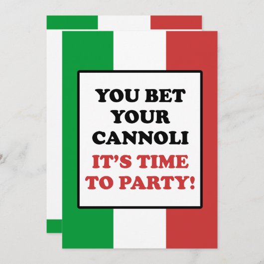 Je krijgt je Cannoli en het is tijd om te feesten Kaart (Voorkant / Achterkant)