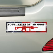 Je krijgt nooit mijn Pistolen Bumpersticker (Op auto)
