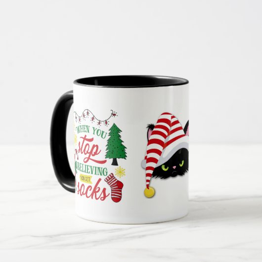 Je krijgt Socks Angry Cat Kerstmis Mok (Voorkant links)