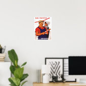 "Je krijgt waar je voor werkt" Sovjet-Poster Poster (Thuiskantoor)