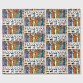 Je kunstwerk Kind Tekening Verjaardag Giftwrap Cadeaupapier (Vlak)