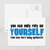 Je kunt alleen maar op jezelf vertrouwen briefkaart (Voorkant / Achterkant)