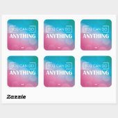 Je kunt alles doen vierkante sticker (Vel)