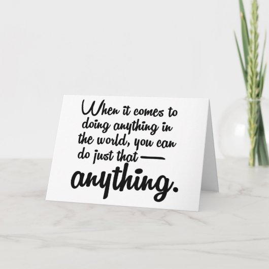 Je kunt alles doen wat geluk Kaart (Voorkant)