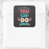 Je kunt alles doen wat kleurrijk is vierkante sticker (Tas)