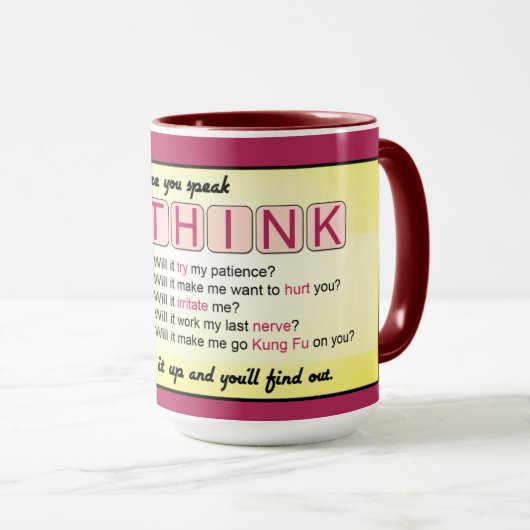 Je kunt beter denken (rating G) Mok (Voorkant rechts)