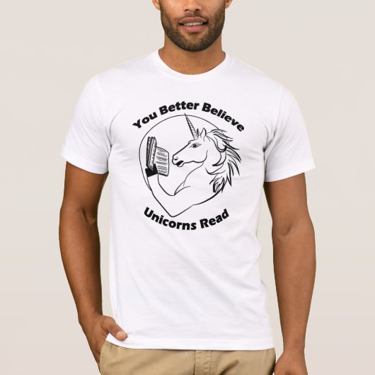 Je kunt beter geloven dat Unicorns lezen - BL T-shirt (Voorkant)