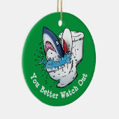 Je kunt beter naar Toilet Shark Green kijken Keramisch Ornament (Rechts)