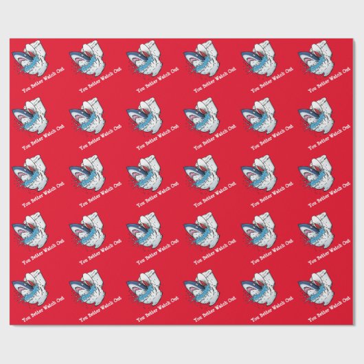 Je kunt beter uitkijken hoe Santa Shark eruit ziet Cadeaupapier (Vlak)