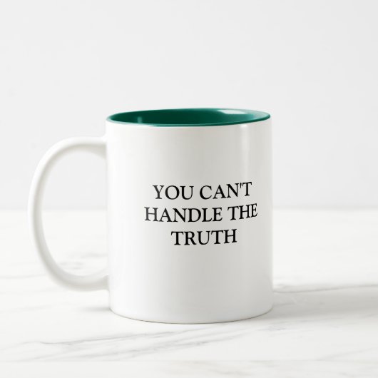 JE KUNT DE WAARHEID NIET BEHANDELEN TWEEKLEURIGE KOFFIEMOK (Links)