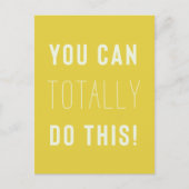Je kunt dit helemaal doen! | Modern Fun Yellow Quo Briefkaart (Voorkant)