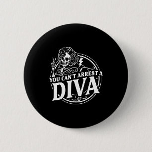 Je Kunt Diva Sy Skelet Vredesteken Goth G Niet Arr Ronde Button 5,7 Cm