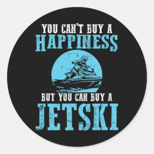 Je kunt een geluks watersport Jetski-jet niet kope Ronde Sticker
