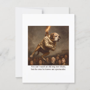 Je kunt een oude hond geen nieuwe trucjes leren briefkaart