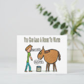 Je kunt een paard naar water leiden briefkaart (Staand voorkant)