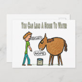 Je kunt een paard naar water leiden briefkaart (Voorkant / Achterkant)