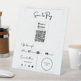 Je kunt één QR-code niet betalen Reclamebord Met Voetstuk