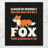 Je kunt een vos zijn wijn etiket (Enkel label)