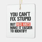 Je kunt geen domme dingen repareren. keramisch ornament (Links)