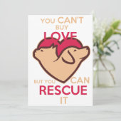 Je kunt geen liefde kopen, maar je kunt het redden kaart (Staand voorkant)