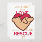 Je kunt geen liefde kopen, maar je kunt het redden kaart (Voorkant / Achterkant)