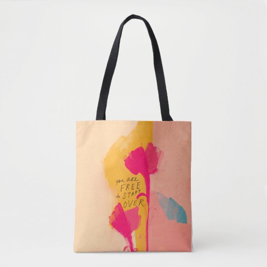 Je kunt gratis beginnen boven Inspirerend prijsopg Tote Bag (Voorkant)