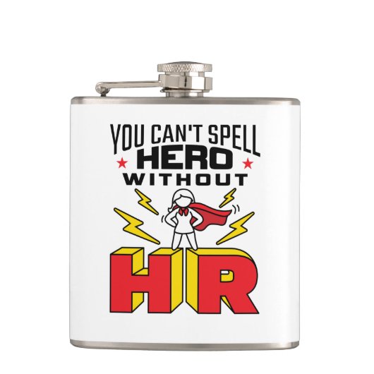 Je kunt Hero niet zonder personele middelen verspr Heupfles (Voorkant)