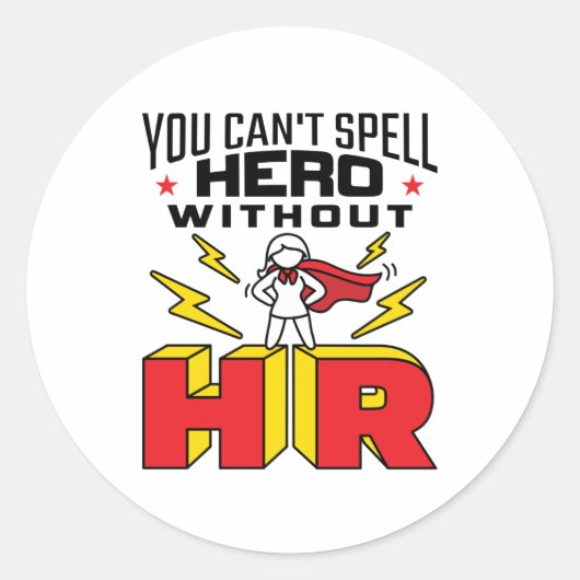 Je kunt Hero niet zonder personele middelen verspr Ronde Sticker (Voorkant)