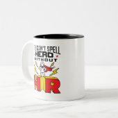 Je kunt Hero niet zonder personele middelen verspr Tweekleurige Koffiemok (Voorkant links)