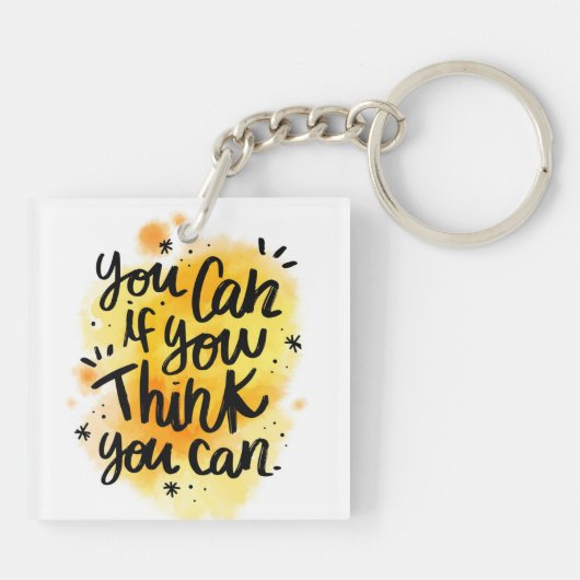 Je kunt het als je denkt dat je kunt sleutelhanger (Achterkant)