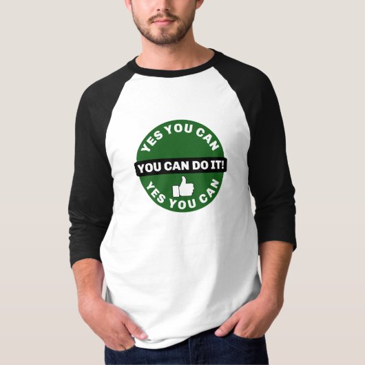 Je kunt het doen - 1/4 sleeve t-shirt (Voorkant)