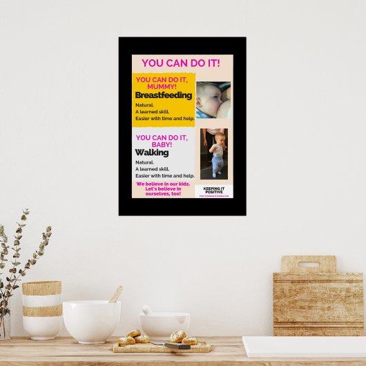 Je kunt het doen! Britse positieve borstvoeding Poster (Keuken)