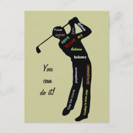 Je kunt het doen! Golf, sport, Motivatie woorden Briefkaart