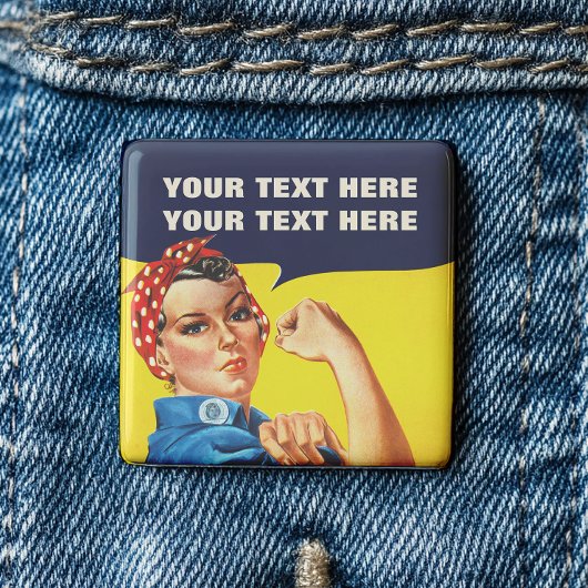 Je kunt het doen met de Riveter Feminist. Vierkante Button 5,1 Cm