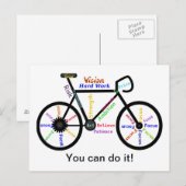 Je kunt het doen, Motivatie bike, fietscycling Briefkaart (Voorkant / Achterkant)
