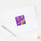 Je kunt het doen Paarse aanmoediging Vierkante Sticker (Envelop)