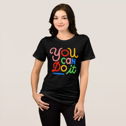 Je kunt het doen - Retro minimalistisch Tri-Blend  Shirt (Voorkant volledig)