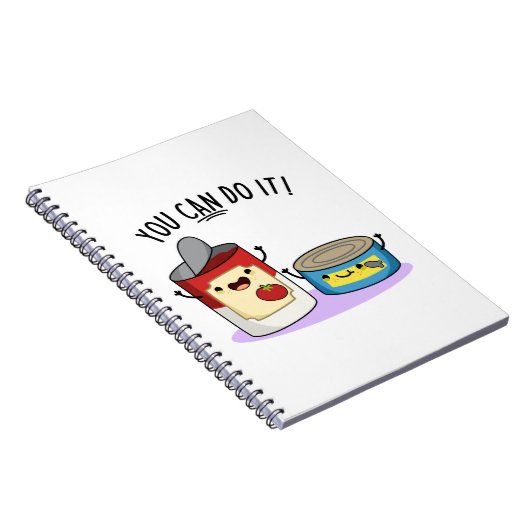 Je Kunt Het Grappige Blikvoedsel Woordgrap Notitieboek (Rechterzijde)