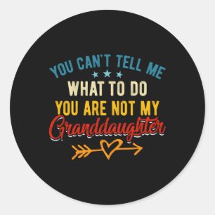 Je kunt het me niet vertellen opa en kleindochter ronde sticker