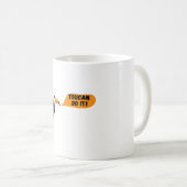 Je kunt het! Motivatie vogel. Grappige sticker. Koffiemok (Voorkant rechts)