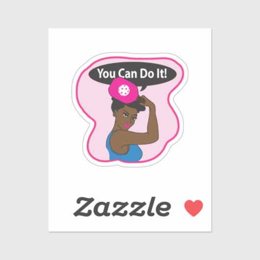 Je kunt het. Rosie Pickleball (B) Sticker (Vel)