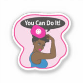 Je kunt het. Rosie Pickleball (B) Sticker (Voorkant)